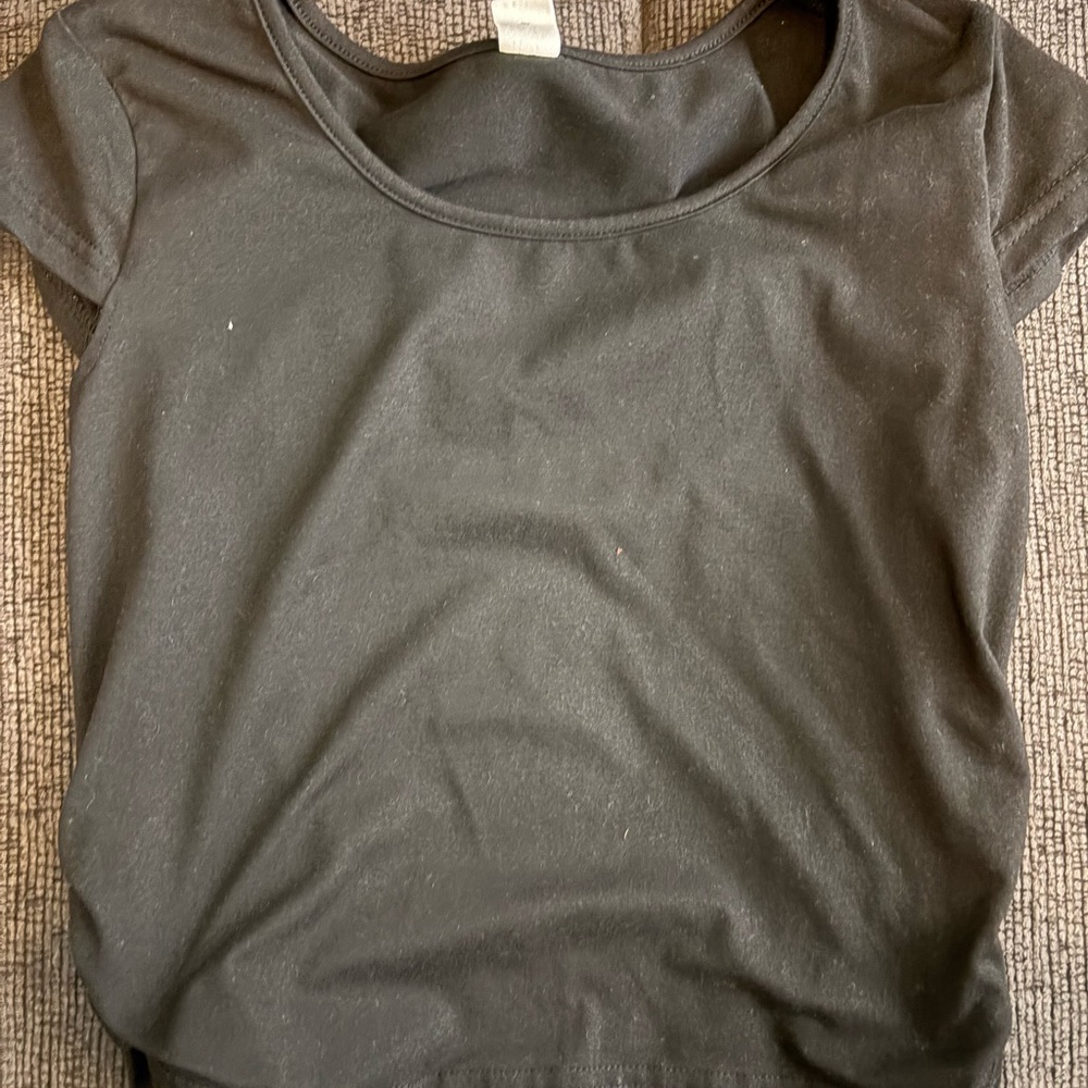 Black Women's Scoop Neck Short Sleeve Top